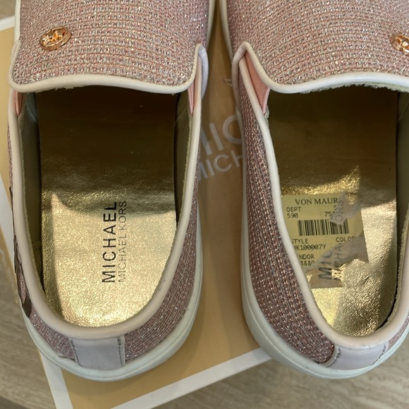 MICHAEL KORS NIB Girls Size 1 Pink Slip On Sneakers “Jem Rachel” Glitter - Picture 12 of 16